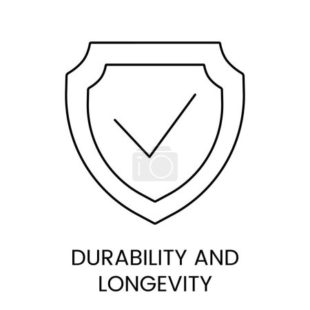 Téléchargez les illustrations : Durabilité et longévité de l'icône de ligne vectorielle - en licence libre de droit