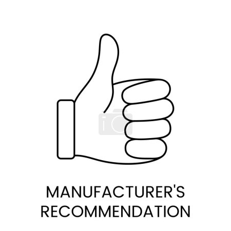 Illustration for Icon depicting Manufacturer Recommendation in vector line style - Royalty Free Image
