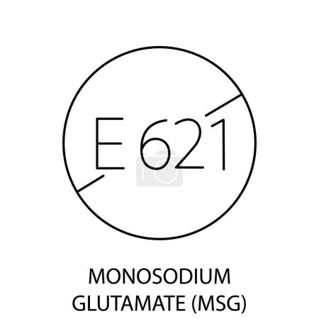 Téléchargez les illustrations : Glutamate monosodique, icône de ligne vectorielle MSG - en licence libre de droit