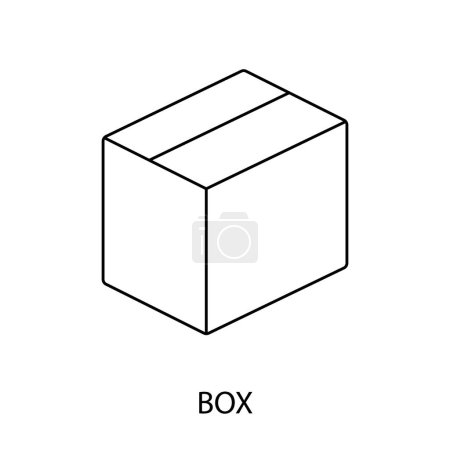 Téléchargez les illustrations : Conditions de stockage icône vecteur de ligne pour l'emballage alimentaire, illustration de boîte - en licence libre de droit
