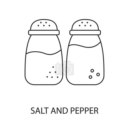 Illustration for Salt and pepper line icon vector for marks on food packaging. - Royalty Free Image