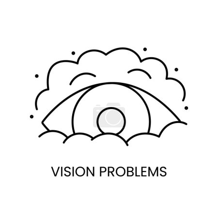 Illustration for People with disabilities, vision problems, blindness and low vision line icon vector. - Royalty Free Image