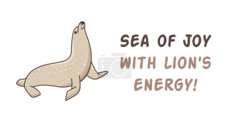Téléchargez les illustrations : Otarie illustration d'un animal marin mignon, habitant de l'océan. - en licence libre de droit