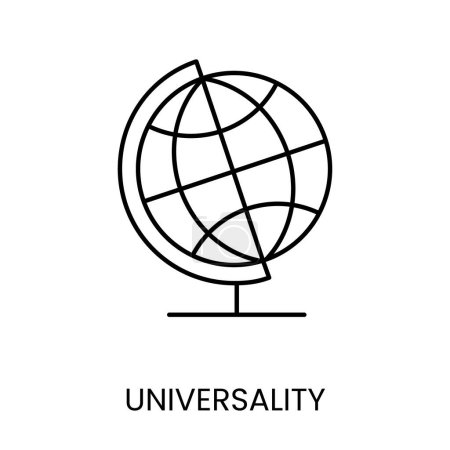 Ilustración de Globe Universalidad, icono lineal en vector. - Imagen libre de derechos