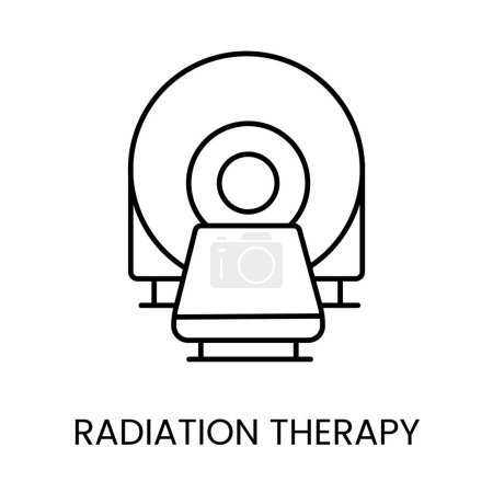 Ilustración de Línea de radioterapia icono vector cáncer enfermedad. - Imagen libre de derechos