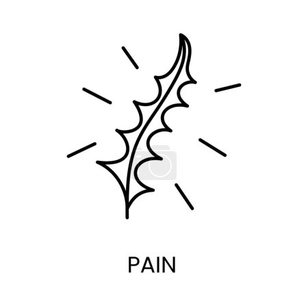 Icône de ligne vectorielle de douleur montrant l'inconfort.