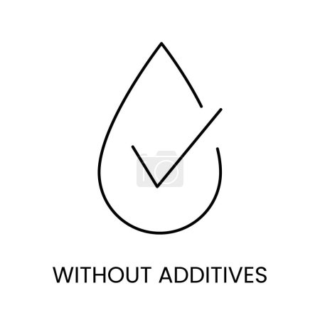 Ilustración de Icono de vector de línea de agua sin aditivos con carrera editable para su colocación en el embalaje. - Imagen libre de derechos