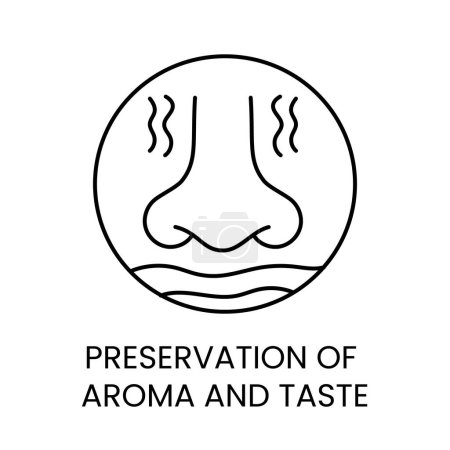 Ilustración de Conservación del icono de la línea de aroma o sabor en el vector con carrera editable para el embalaje. - Imagen libre de derechos