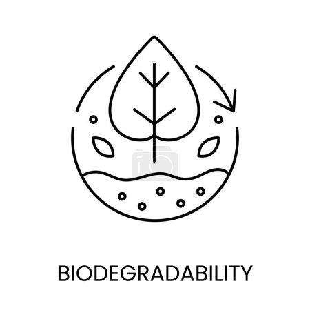 Biodegradable line vector with editable stroke for packaging