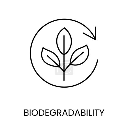 Biodegradable line vector with editable stroke for packaging