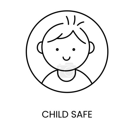 Téléchargez les illustrations : Coffre-fort pour enfants icône de ligne dans le vecteur avec course modifiable pour l'emballage. - en licence libre de droit