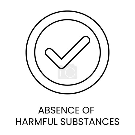Illustration for No harmful substances line icon in vector with editable stroke for packaging. - Royalty Free Image