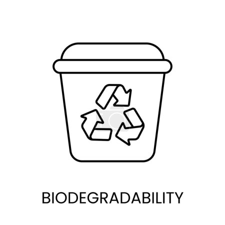 Vector de línea de iconos biodegradable con carrera editable para embalaje