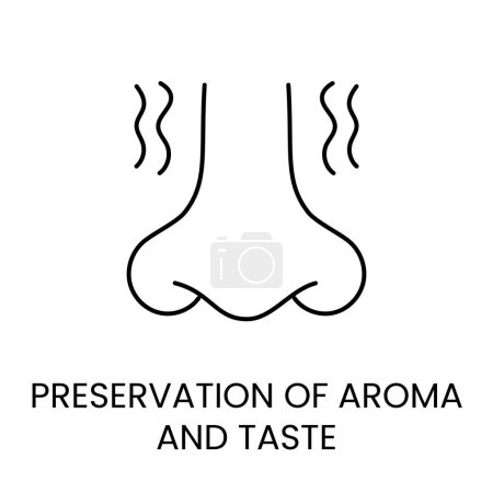 Preservation of aroma or taste line icon in vector with editable stroke for packaging.