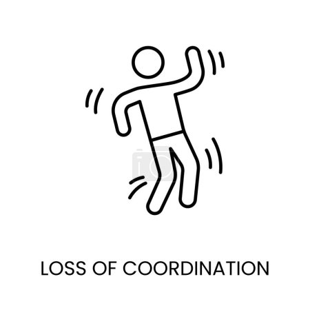 Illustration for Diabetes symptom loss of coordination vector line icon with editable stroke. - Royalty Free Image
