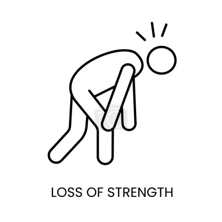 Diabetes symptom loss of strength line vector icon with editable stroke.