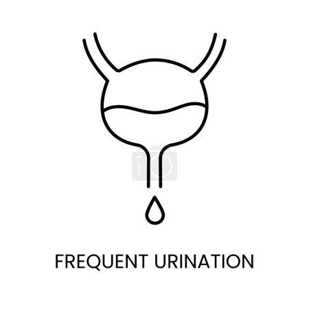 Diabetes symptom frequent urination line vector icon with editable stroke.