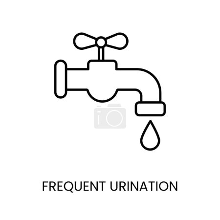 Diabetes symptom frequent urination line vector icon with editable stroke.