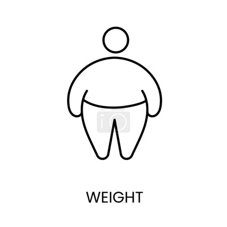 Icono de línea de obesidad en vector con trazo editable.