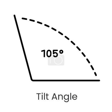 Ilustración de Icono de vector de línea de ángulo de inclinación con carrera editable. - Imagen libre de derechos