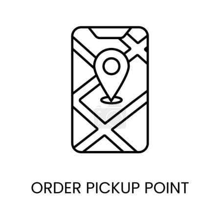 Ilustración de Pide Pickup Point icono de vector de línea con carrera editable. - Imagen libre de derechos