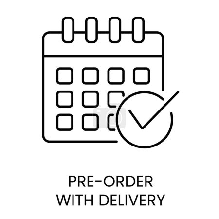 Pre Order With Delivery line vector icon with editable stroke.