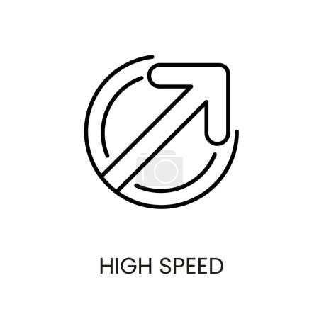 High Speed line vector icon with editable stroke for placement on cctv camera system packaging
