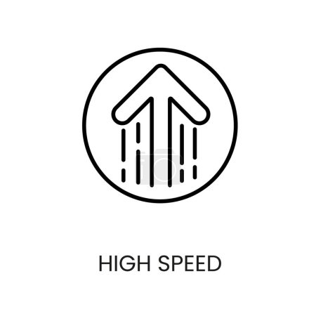High Speed line vector icon with editable stroke for placement on cctv camera system packaging