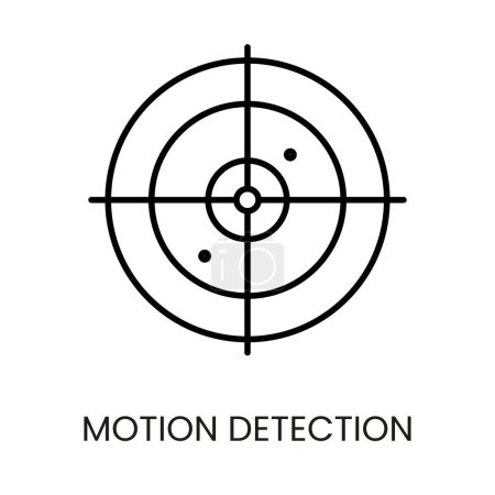 Illustration for Motion detection line vector icon with editable stroke for placement on cctv camera system packaging. - Royalty Free Image