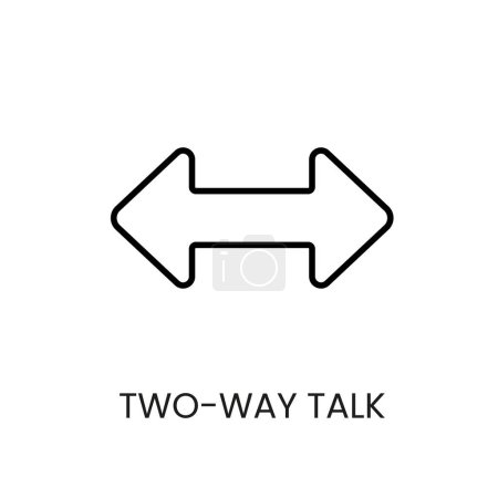 Two way conversation line vector icon with editable stroke for placement on cctv camera system packaging.