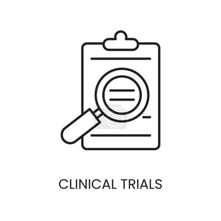 Clinical trial line vector icon with editable stroke.