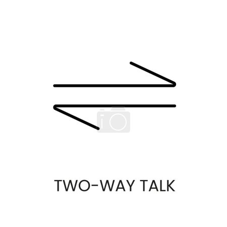 Two way conversation line vector icon with editable stroke for placement on cctv camera system packaging.