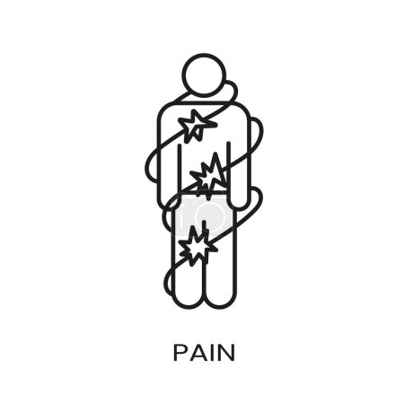 Téléchargez les illustrations : Icône vectorielle de ligne de douleur avec trait modifiable. - en licence libre de droit