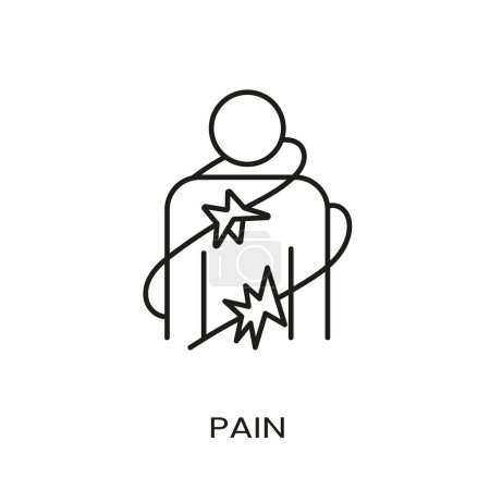 Schmerzlinienvektorsymbol mit editierbarem Strich.