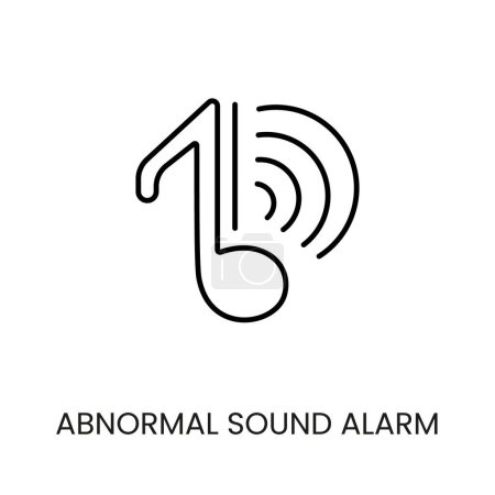 Abnormal sound alarm line vector icon for packaging on cctv camera with editable stroke.