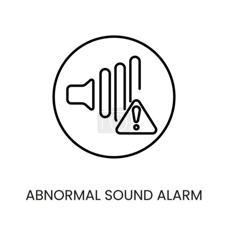 Abnormal sound alarm line vector icon for packaging on cctv camera with editable stroke.