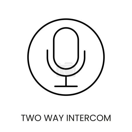 Two way intercom line vector icon for packaging on cctv camera with editable stroke.