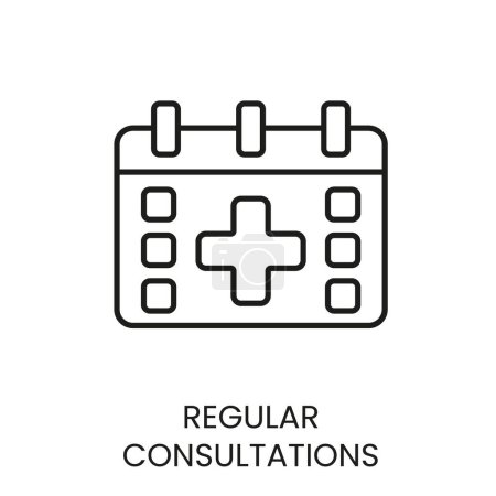Illustration for Regular Consultations line vector icon with editable stroke. - Royalty Free Image