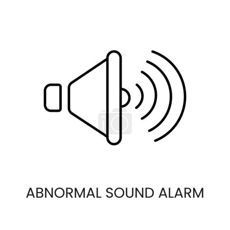 Icono de vector de línea de alarma de sonido anormal para envasado en cámara cctv con carrera editable.