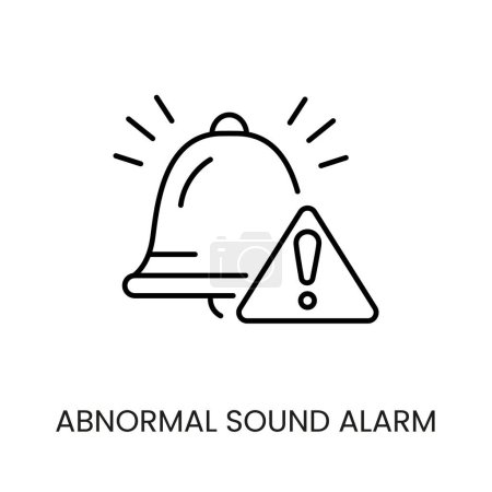 Icono de vector de línea de alarma de sonido anormal para envasado en cámara cctv con carrera editable.