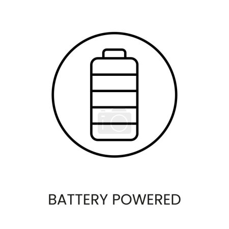 Battery powered line vector icon with editable stroke.