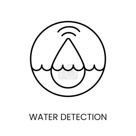 Water detection line vector icon with editable stroke.