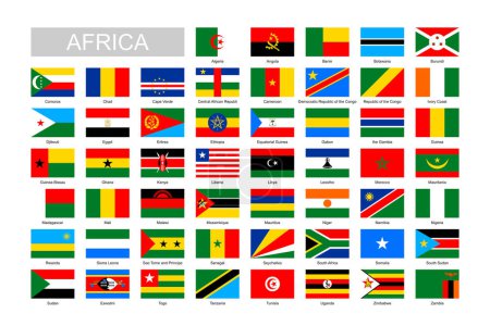 Photo for Flags of Africa. Flat element design. White isolated background - Royalty Free Image