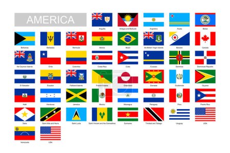 Photo for Flags of America. Flat element design. White isolated background - Royalty Free Image
