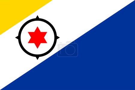 Photo for Flags of Bonaire. Flat element design. National Flag. White isolated background - Royalty Free Image