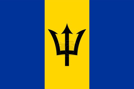 Photo for Flags of Barbados. Flat element design. National Flag. White isolated background - Royalty Free Image