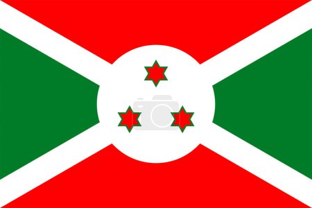 Photo for Flags of Burundi. Flat element design. National Flag. White isolated background - Royalty Free Image