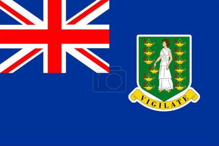 Photo for Flags of the British Virgin Islands. Flat element design. National Flag. White isolated background - Royalty Free Image