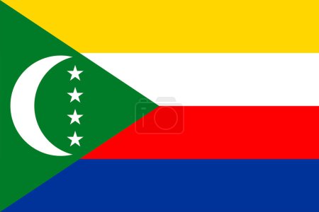 Photo for Flags of Comoros. Flat element design. National Flag. White isolated background - Royalty Free Image