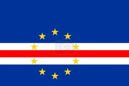 Photo for Flags of Cape Verde. Flat element design. National Flag. White isolated background - Royalty Free Image